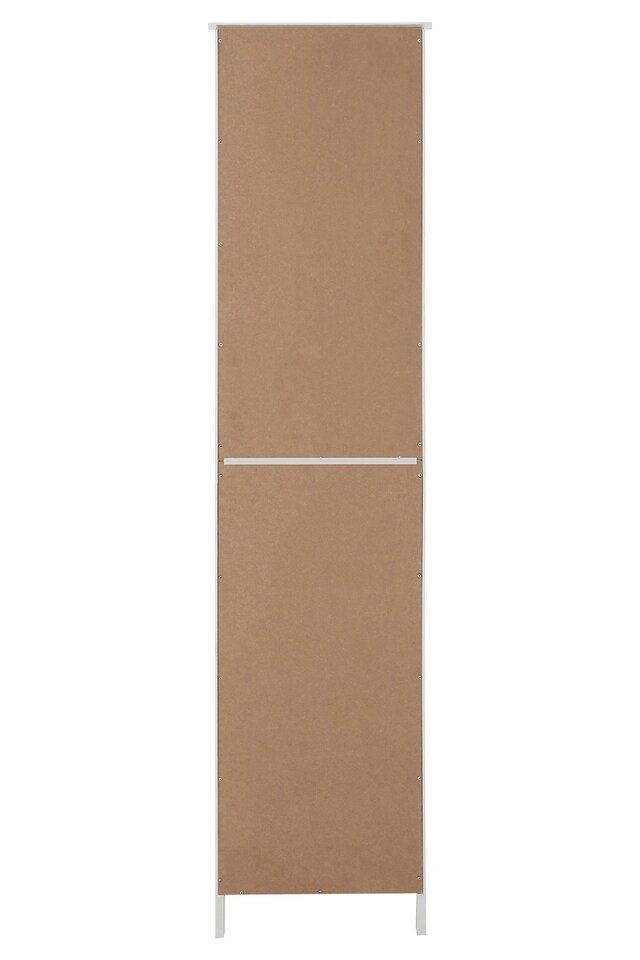 image 1 of Orsina Tall White Display Cabinet With Drawer & Shelves, Narrow Storage Unit, White Storage Cabinet For Daily Use