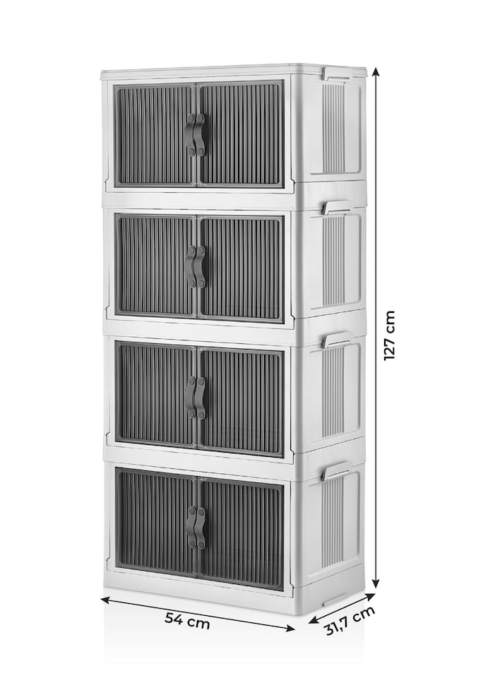 image 1 of Collapsible Closet Organizers with Foldable Plastic Storage Boxes