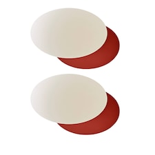ValueLights Darla Pair Rust Frosted Globe Bathroom Wall Lights | Orange