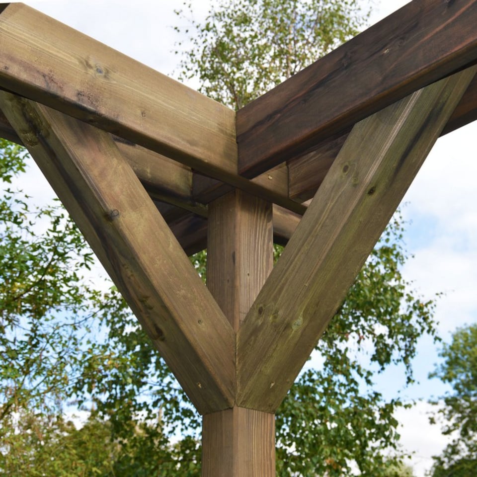 image 1 of Double Premium Pergola - Wood - L240 x W480 x H270 cm - Rustic Brown