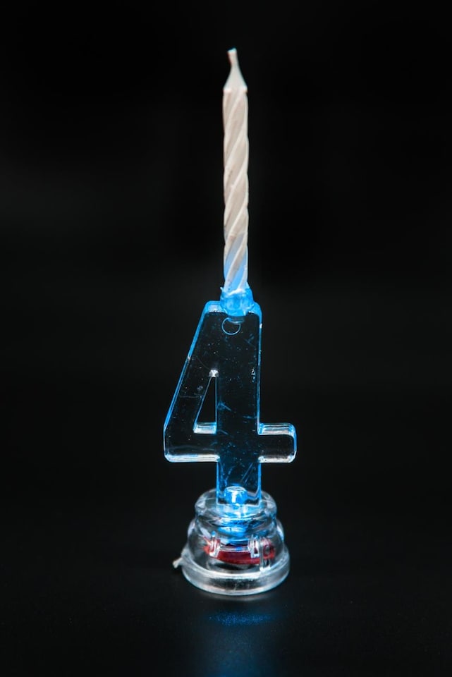 image 1 of Number 4 Colour Changing Birthday Candle | Clear