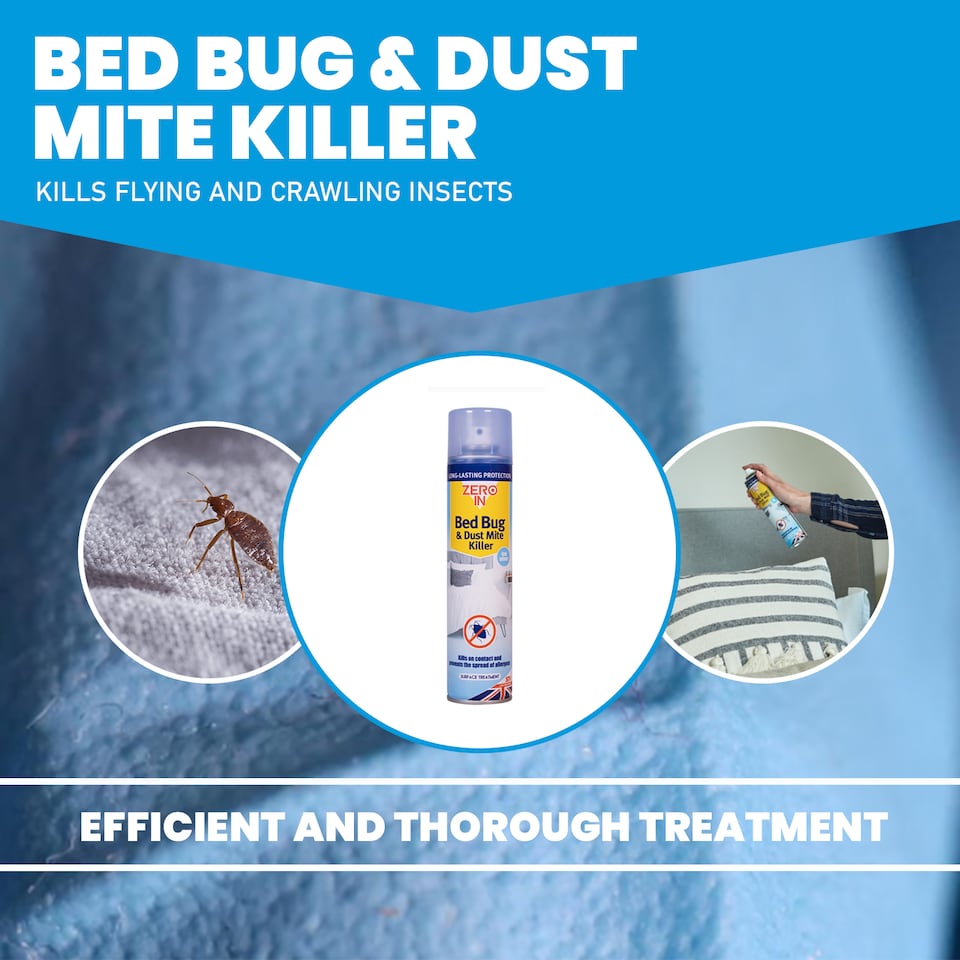 image 1 of Zero In Bed Bug and Dust Mite Killer Spray Household Pest Control 300ml
