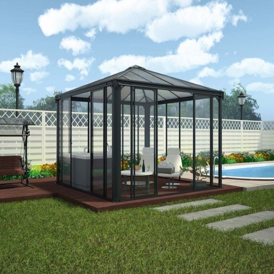 image 1 of Gazebo Ledro 3600 Closed - Polycarbonate/Acrylic - L360 x W360 x H295 cm - Grey