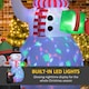 image 4 of Outsunny 8FT Inflatable Snowman Holding Gift Box w/ Penguin and LED Lights