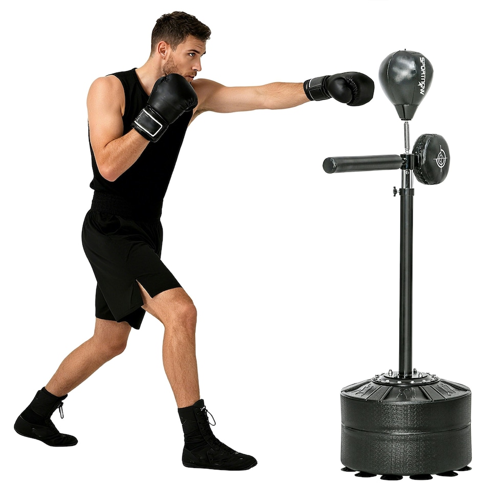 image 1 of SPORTNOW Adjustable Speed Bag with Stand, Reflex Bar | Multi