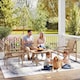 image 7 of Outsunny 4 Seater Garden Furniture Sofa Set with Curved Seat, Natural Wood | Brown | Natural wood finish | Four Seater