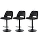 image 1 of SONARA Set of 3 Adjustable Velvet Upholstered Breakfast Bar Stools | Black