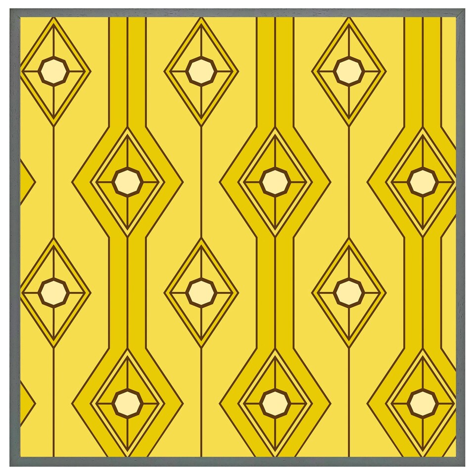 image 1 of Yellow geometric (Picutre Frame) Brown | Oak | S