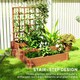 image 4 of Outsunny 3 Tier Wooden Garden Planters with Trellis for Vine Climbing Plants Brown