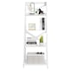 image 5 of COSTWAY 4 Tier Ladder Shelf Storage Wooden Bookcase White White