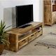 image 5 of Valor Mango Wooden Large TV Stand With 3 Drawers Brown