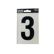 Number 3 Self Adhesive Wheelie Bin Label