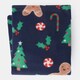 image 2 of OHS Gingerbread Man Print Polar Fleece Blanket Throw, 120x150cm - Navy Blue