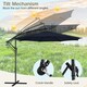 image 9 of COSTWAY 303 cm Patio Parasol Solar LED Cantilever Offset Umbrella Blue