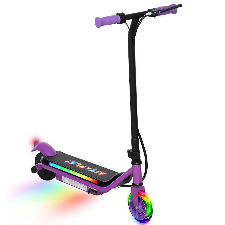 image 1 of AIYAPLAY Electric Scooter for Kids Ages 6-14, with Dual Brakes, Flash Wheel and Colourful Light, Kids Electric Scooter E Scooter | Purple