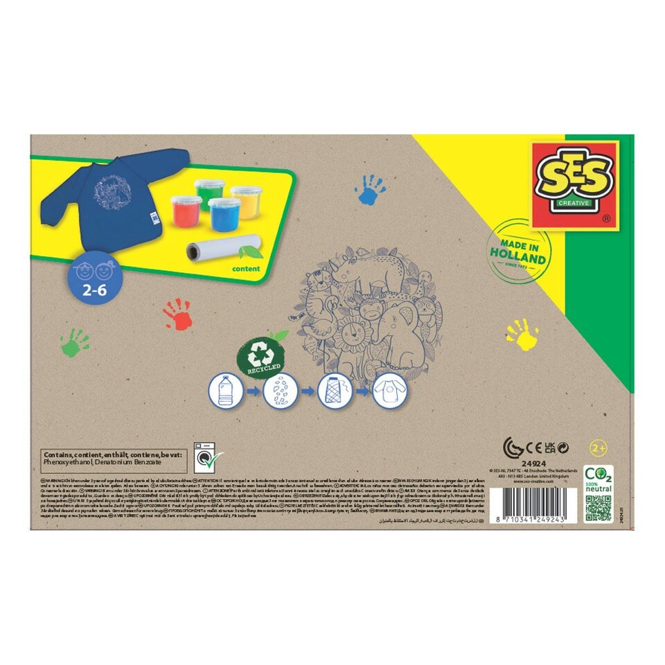 image 1 of SES CREATIVE Eco Fingerpaint Set with Children's Apron