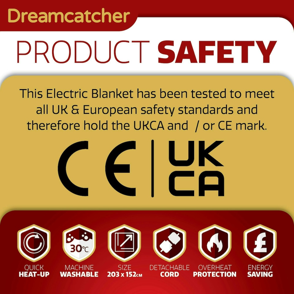 image 1 of Dreamcatcher King Size Bed Electric Blanket Heated Fitted Fleece Under Blanket Cover Dual Control
