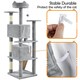 image 5 of Yaheetech 156 cm Multilevel Indoor Cat Climbing Frame Light Grey
