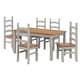 image 2 of Mercers Furniture Corona Grey Wax 5'0" Dining Table & 4 Chairs Solid Wood Pine Wooden Kitchen Dining Set with Mexican Styling