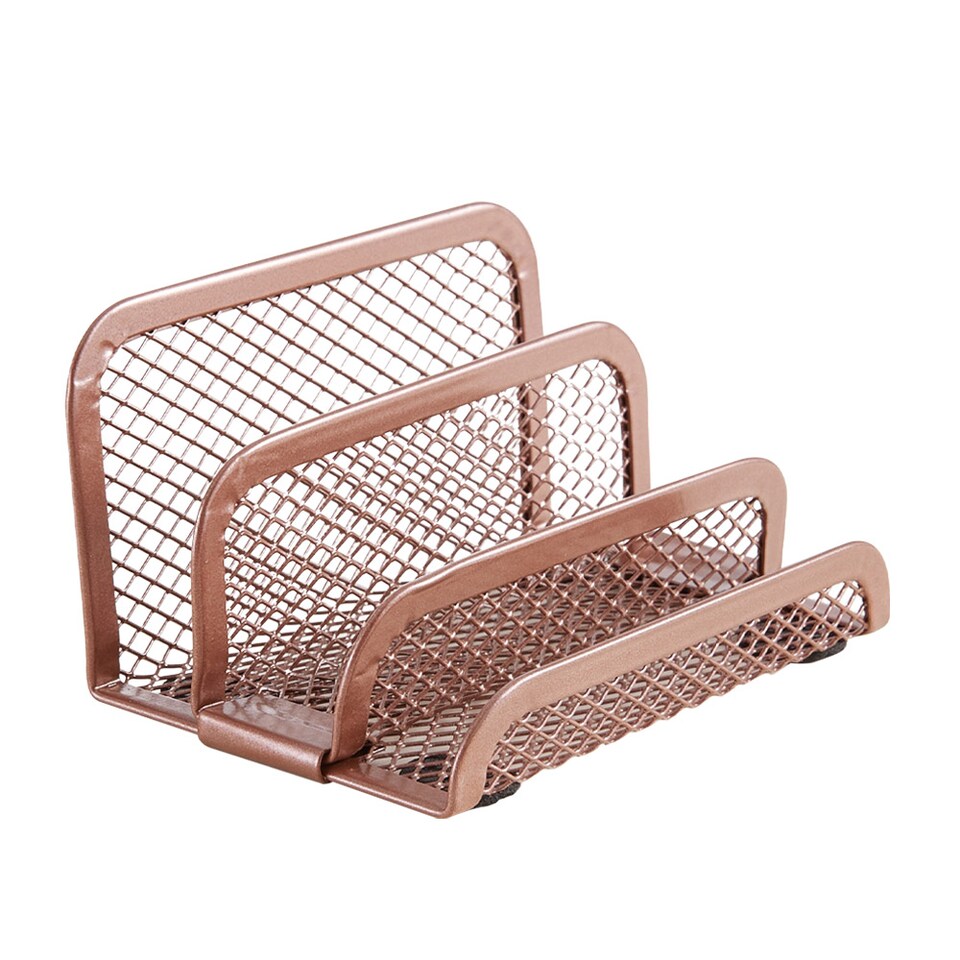 image 1 of Living and Home 6 Pcs Metal Desktop Organizer Pen Holder Set | Gold | Rose Gold