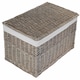 image 3 of 72cm Grey Wash Finish Storage Wicker Hamper Basket | Grey | Grey | L