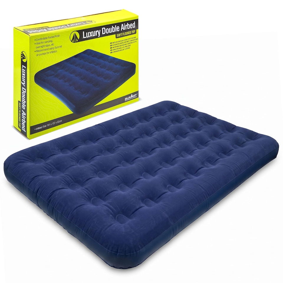 image 1 of VFM e-Store Luxury Flocked Camping Airbed - Summit Outdoor, Blue