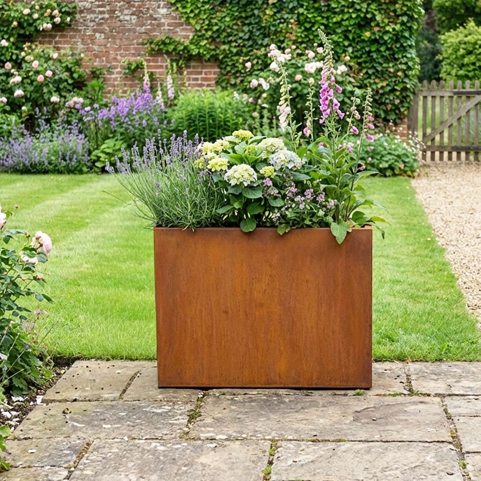 image 1 of Large Metal Planter 90cm x 82cm - Pre Rusted | Bronze | Pre Rusted | 1