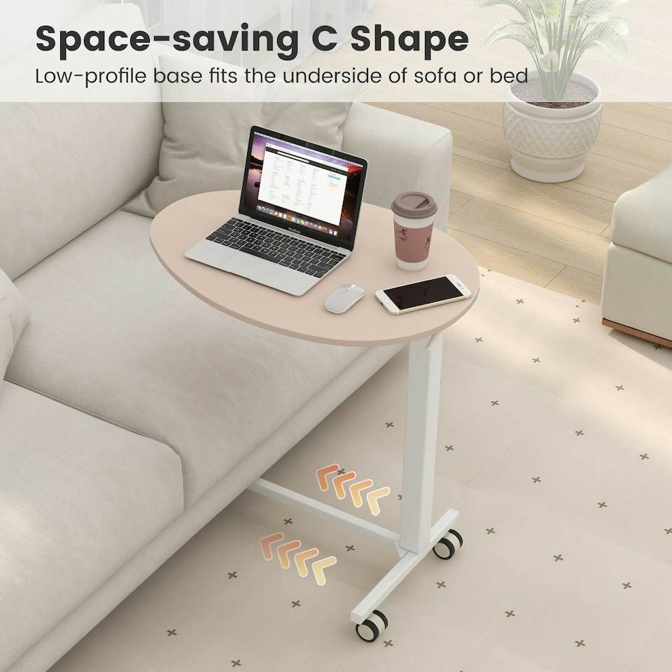 image 1 of COSTWAY Mobile Standing Desk Height Adjustable Rolling Desk N/A