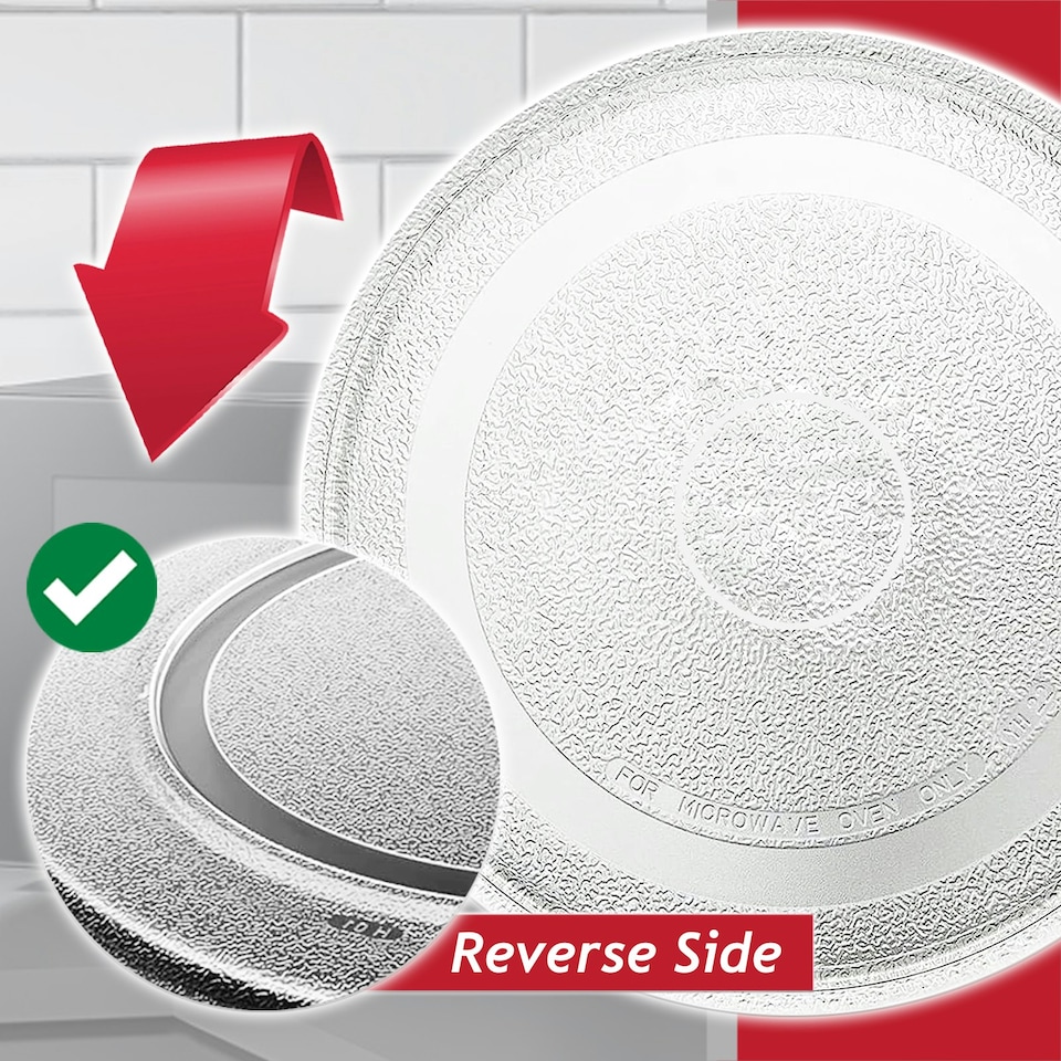 image 1 of SPARES2GO Universal Microwave Turntable Plate Smooth Flat Glass Dish Tray (10.65" / 27cm / 270mm)