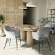 image 9 of Dining Chair Sasha- padded armchair in velvet look, continuous backrest - Set of 6 Grey | Light Grey