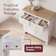 image 5 of Vida Designs Arlington 2 Drawer 2 Door Sideboard Shaker Buffet Cabinet Storage, White & Oak | White | White & Oak | 1
