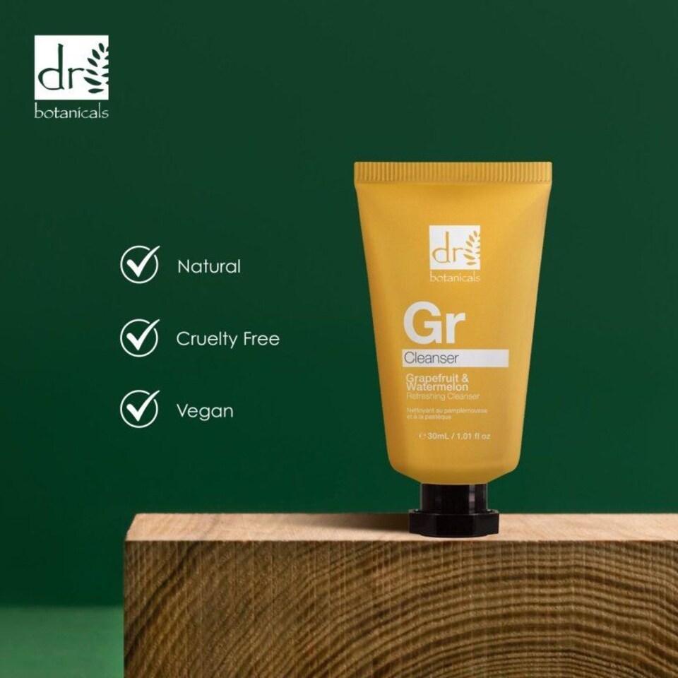 image 1 of Dr. Botanicals Advanced Grapefruit & Watermelon Anti-Ageing Refreshing Cleanser 30ml for Fine Lines, Wrinkles, Brightening