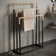 image 4 of Black Freestanding 3 Tier Towel Rack Stand