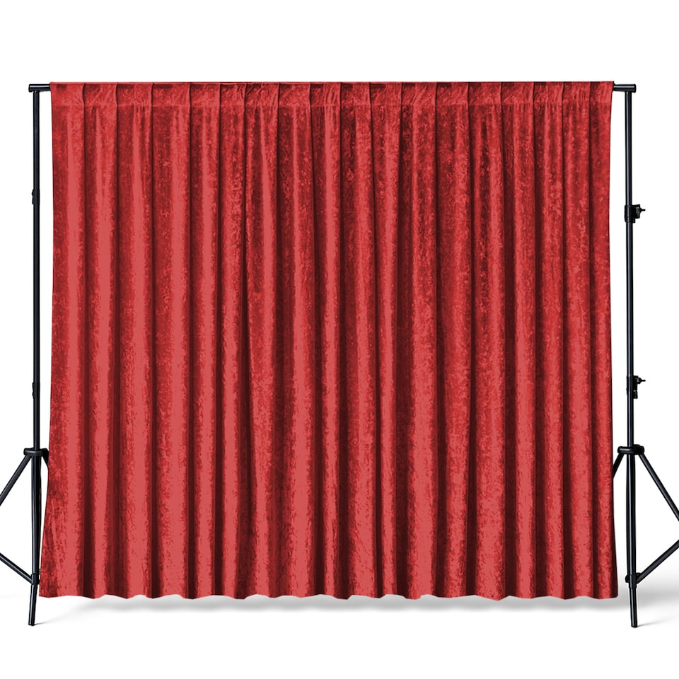 image 1 of 3x3m Crushed Velvet Backdrop, 8cm Rod Pocket Photography Background