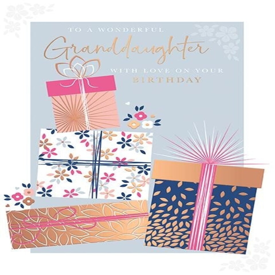 Words 'n' Wishes Traditional Granddaughter Birthday Card, Birthday Card Granddaughter, Multi-Coloured, 22 x 15.8 cms