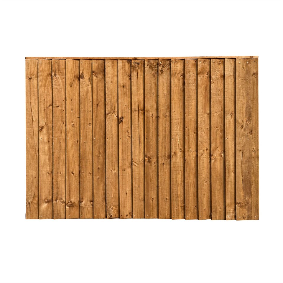 image 1 of Snowdon Timber Treated Brown Feather Edge Close Board Fence Panel (W) 1828mm (H) 1200mm