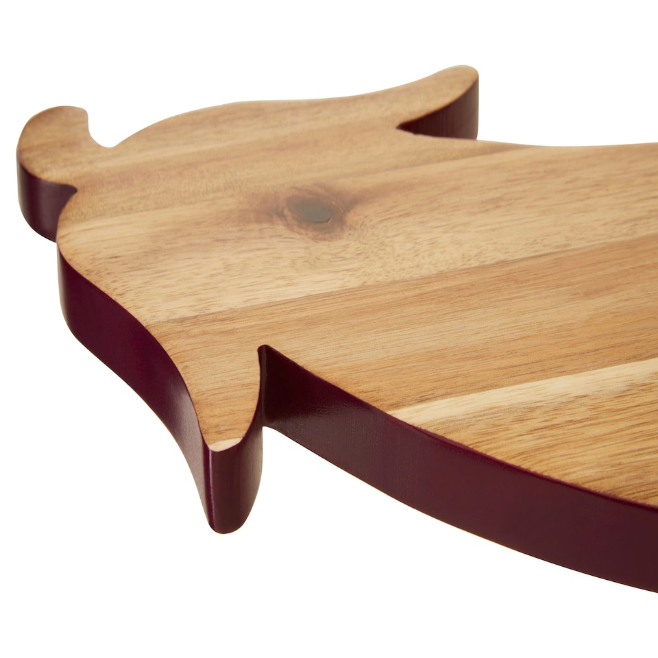 image 1 of Interiors by Premier Aubergine Design Chopping Board with Brown Edge, Acacia Wood Cutting Board For Kitchen, Wooden Chopping Board