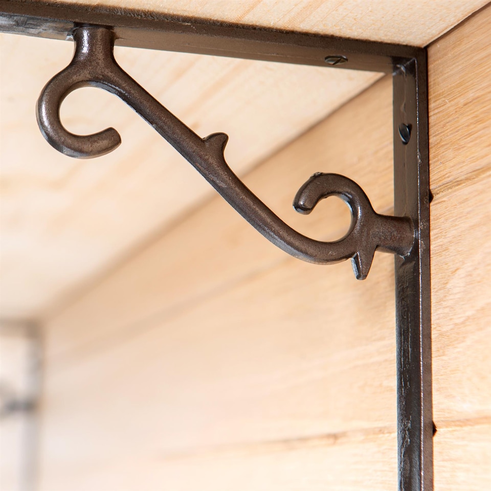 image 1 of Hammer & Tongs Scroll Iron Shelf Bracket - D205mm - Raw