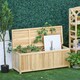 image 1 of Outsunny Garden Arch Wood Bench Outdoor Storage Box Garden Furniture Chair 115L x 45W x 75Hcm, Natural