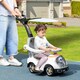 image 2 of AIYAPLAY 3 in 1 Ride on Push Car, Cartoon Robot Theme Foot to Floor Slider, Baby Push Along Car with Parent Handle, Light Music Horn, Underneath Storage, for Boys Girls 12-36 Months - White | White | White