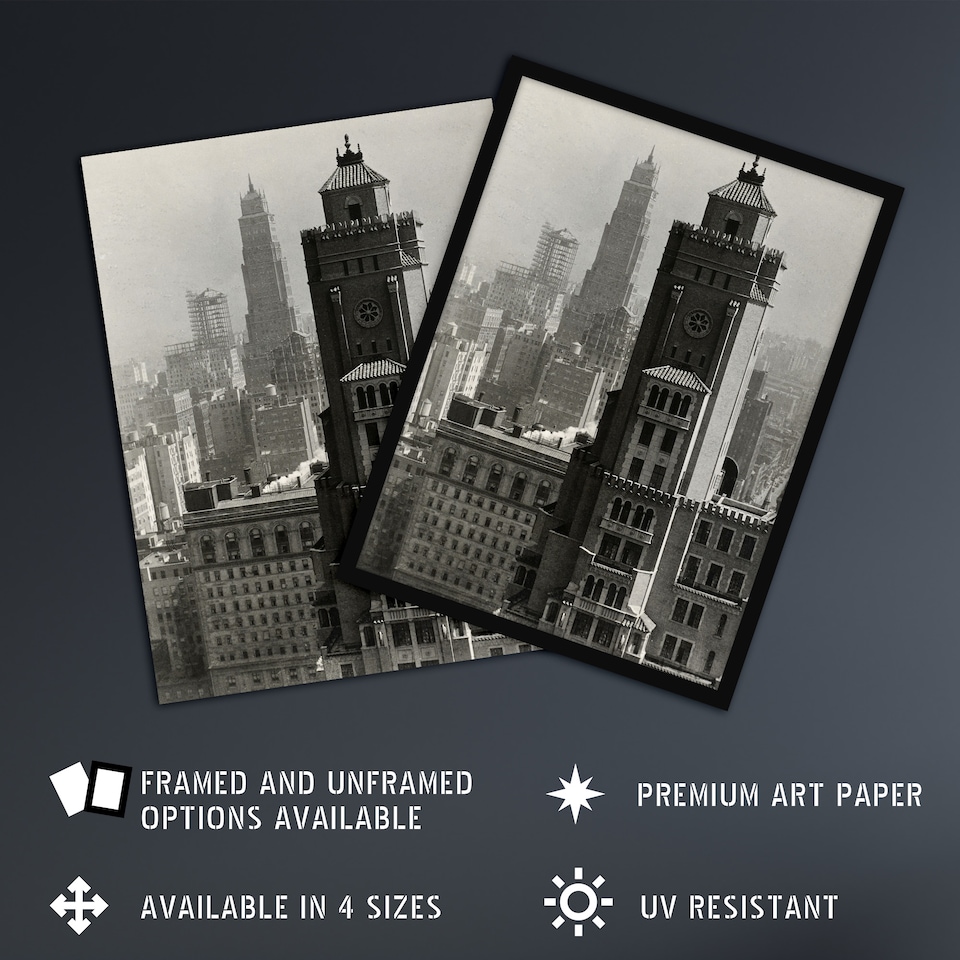 image 1 of New York City view Alfred Stieglitz Framed Wall Art Print 12X16"