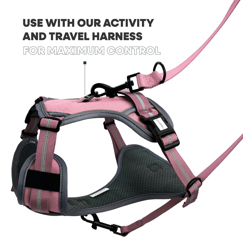 image 1 of HugglePets Activity & Travel Dog Harness Pink | S