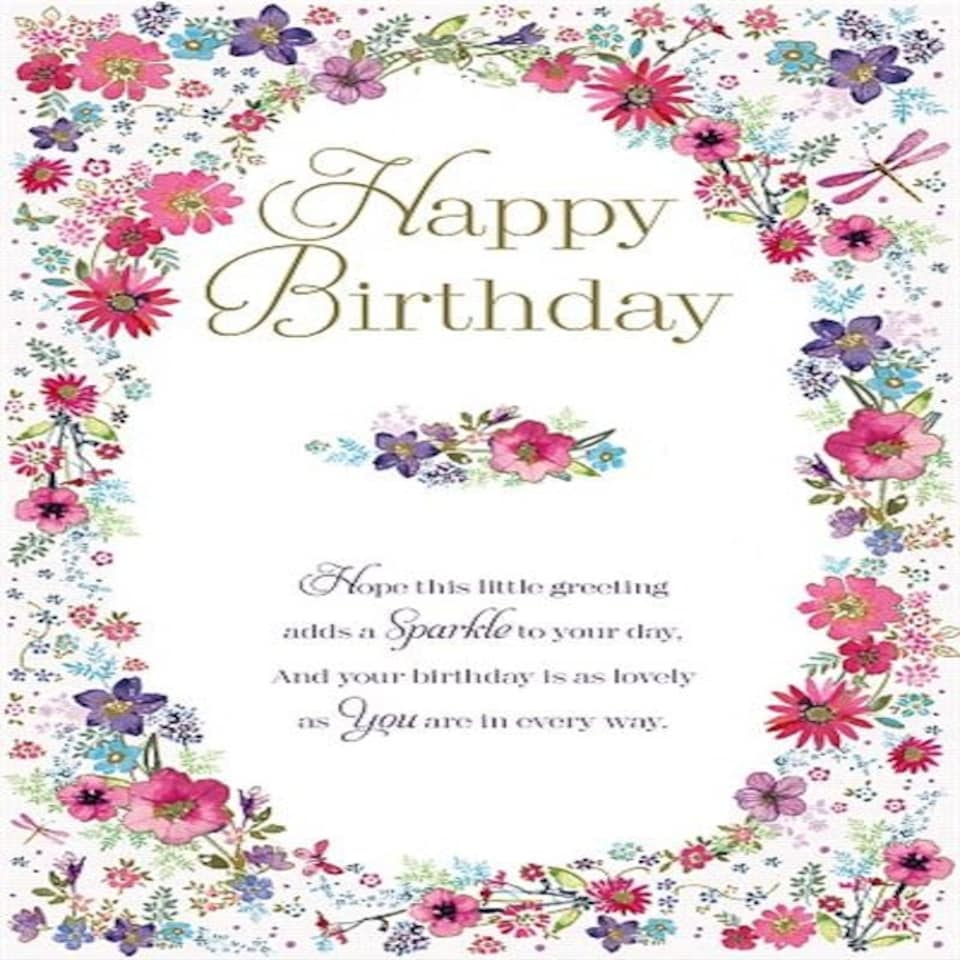 image 1 of Cerise Floral Birthday Card