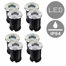 ValueLights 8 Pack Silver Outdoor Ground Walkover Light