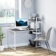 image 2 of HOMCOM Computer Desk Laptop Table w/4-tier Bookshelf  Metal Frame Black, White