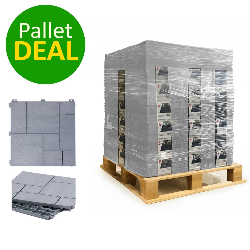 image 1 of Pallet Offer - Mosaic Composite Interlocking Decking Tiles - 630pcs Grey | Light Grey | 630pcs