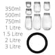 image 4 of Argon Tableware Glass Storage Jar Seals - Large - Black - Pack of 6