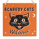 image 3 of Something Different Scaredy Cats Welcome Hanging Plaque - Orange/Black - One Size