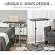image 3 of HOMCOM C-Shaped Mobile Table Sofa Over Bed Side Nightstand w/ Casters, Brown