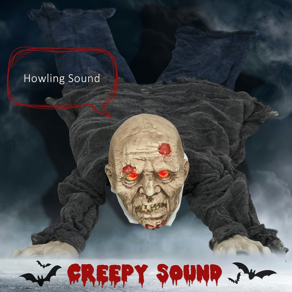 image 1 of HOMCOM 5.2ft Halloween Outdoor Decoration Crawling Zombie, Sound Activated